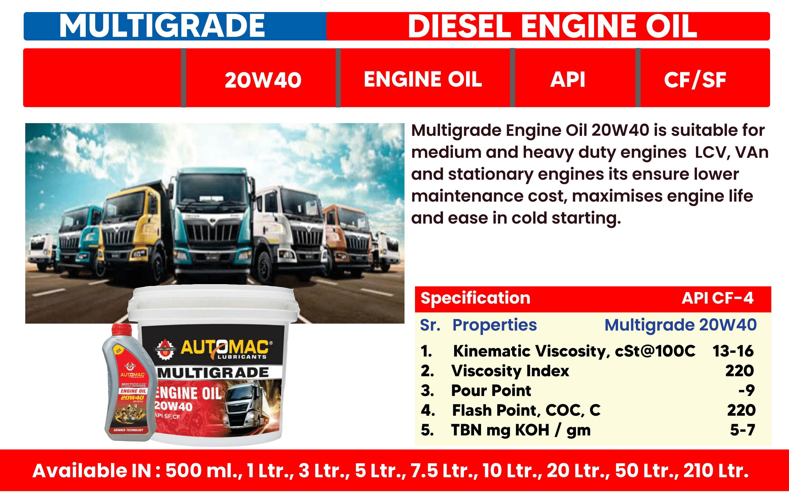 Multigrade Diesel Engine Oil